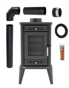 Piec żeliwny koza KRATKI K10 10 kW FI 130 zestaw 2