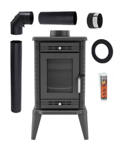 Piec żeliwny koza KRATKI K10 10 kW fi 150 zestaw 2