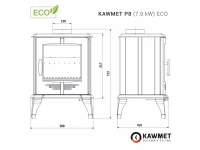 Piec wolnostojący KAWMET P8 7,9 kW ECO