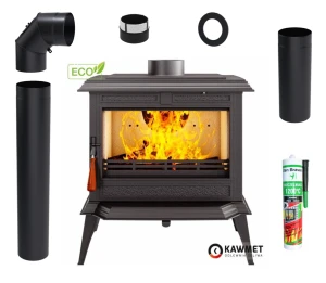 ZESTAW: Piec wolnostojący KAWMET Premium PROMETEUS S11 ECO 8,5 kW + akcesoria