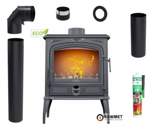 ZESTAW: Piec wolnostojący KAWMET Premium SELENA S14 ECO 6,5 kW + akcesoria