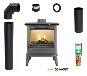  ZESTAW: KOZA z dolotem żeliwna Piec wolnostojący KAWMET Premium ARTEMIDA S18 ECO 6,5 kW + akcesoria