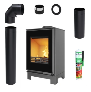 ZESTAW: Piec wolnostojący KAWMET HARITA S15v Basic Decor ECO 5,7 kW + akcesoria