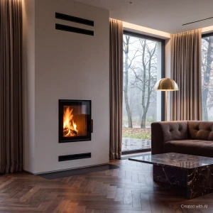 Kominek KRATKI MAGMA wkład kominkowy moc 13 kW (wersja zduńska) czarne wyłożenie