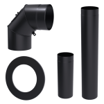 Zestaw montażowy stalowy czarny do komina fi 200